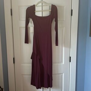 Wilfred Saturn long sleeved dress in spiced burgundy